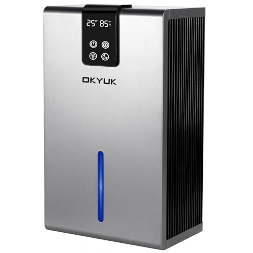 OFERTÓN SUPREMO 65% DESCUENTO Deshumidificador eléctrico 2700 ml, deshumidificador para el hogar con apagado automático, luz LED de 7 colores, ideal para caravanas, baños, dormitorios, sótanos (gris)