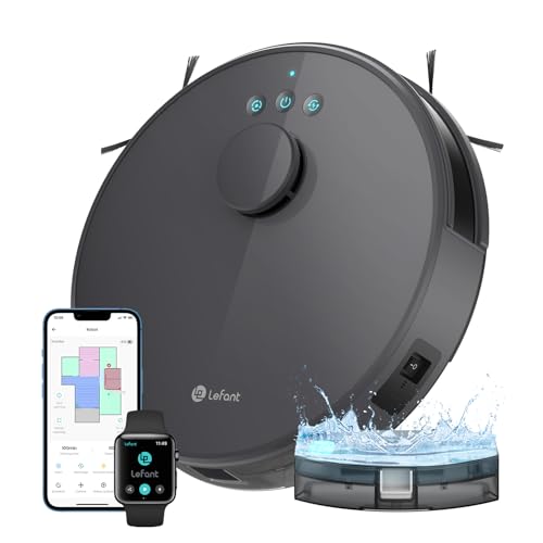 LEFANT M1 Robot Aspirador y Fregasuelos, Navegación LiDAR, 5500 Pa, Autonomía de 150min, Mapeo Multinivel, Zonas Prohibidas, Aspirador Robot para Mascotas, Gris