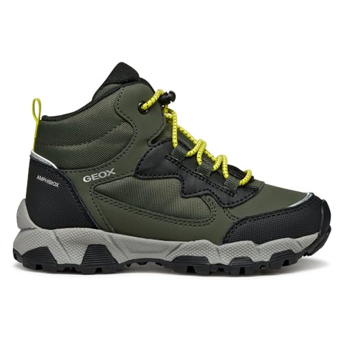 Geox J MAGNETAR Boy B ABX Zapatillas Deportivas, Military/Lime, Talla 36 EU, Military Lime, 36 EU