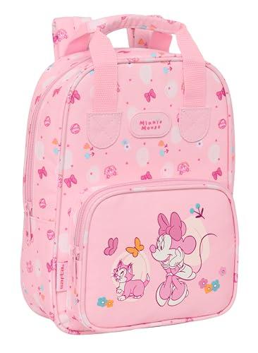 Safta MINNIE MOUSE BABY   Mochila Infantil, Adaptable con Asas, Tejido Reciclable, Ideal para Niños de Diferentes Edades, Cómoda y Versátil, Calidad y Resistencia, 20x8x28 cm