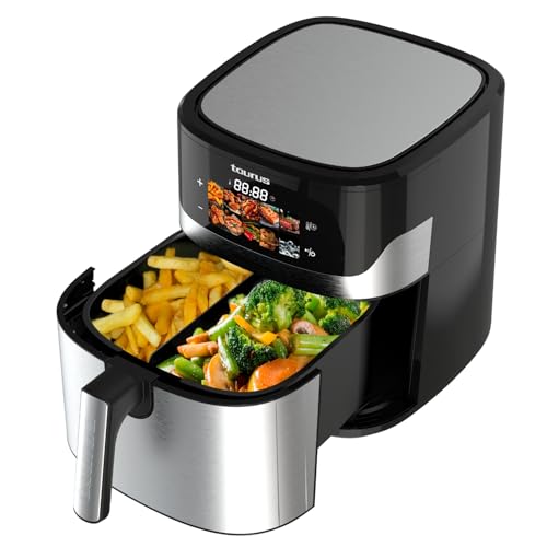 DESCUENTAZO 50% DESCUENTO Taurus – Freidora sin Aceite Air Fryer Digital 7S Wall HD, 6,5L, 8 programas, Cocción Uniforme, Pantalla HD, Accesorio Wall, Temperatura Ajustable, Libre BPA y PFOA, Mango frío al Tacto.