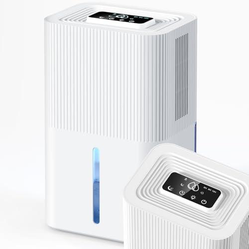 38% DESCUENTO Deshumidificador 2700ML eléctrico Deshumidificador de habitaciones silencioso con apagado automático, temporizador, modo sleep, luz nocturna de 7 colores, portátil, ara el Dormitorio,Baño, Armario