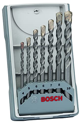 Bosch Professional 2 607 017 082 Juego de 7 brocas para hormigón, Gris, Ø 4/5/6/6/7/8/10 mm
