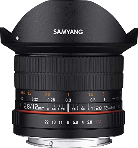 OFERTÓN SUPREMO 65% DESCUENTO Samyang F1112110101 Objetivo fotográfico DSLR para Fuji X (Distancia Focal Fija 12mm, Apertura f/2.8 22 ED AS NCS, Ojo de Pez), Negro