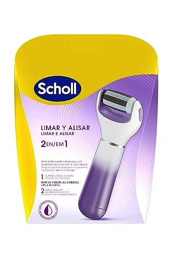 Scholl Expert Care Limar y Alisar 2 en 1 Lima Eléctrica para Pies   Quita Durezas y Elimina Callos, Pedicura Profesional, Uso en Casa para Pies Suaves, Exfoliante con Cabezal Repuesto, Lima Morada