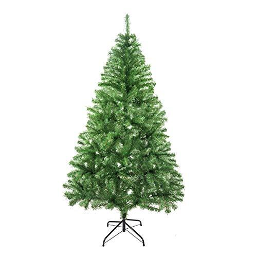 SOLAGUA Árbol de Navidad Artificial C/Efecto Brillo, Arboles con Hojas de Espumillón 120cm a 210cm de Primera Calidad, Súper Natural con el Soporte Metálico.(Verde Brillo, 150cm 293Tips)