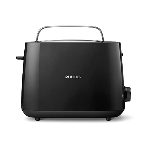 21% DESCUENTO Philips Daily Collection Tostadora, 2 Ranuras, 8 Opciones Ajustes, Rejilla Calientabollos y Descongelación, Elevación Alta, Apagado Auto, Negro (HD2581/90)