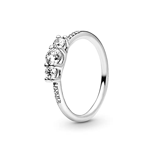 51% DESCUENTO Pandora Timeless Anillo con 3 piedras transparentes de plata centelleante con circonitas cúbicas transparentes, talla 48