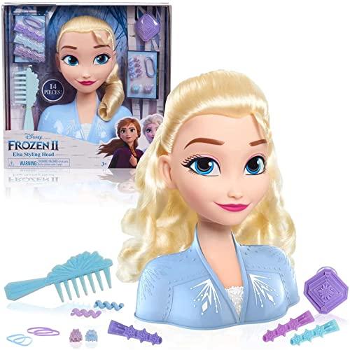 DESCUENTAZO 46% DESCUENTO Famosa Frozen 2, Elsa Disney Styling Busto Muñeca, Accesorios para el Cabello incluídos (FRND2000)
