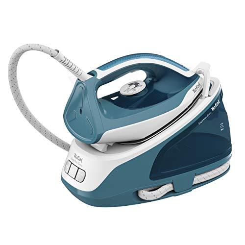 OFERTÓN SUPREMO 78% DESCUENTO Tefal Centro de planchado Express Easy SV6131 | 5,8 bar | Golpe de vapor 350 g/min | vapor continuo 120 g/min | Tecnología Calc Clear | Suela Xpress Glide | Apagado automático | Azul/Blanco