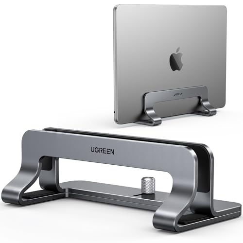 39% DESCUENTO UGREEN Soporte Vertical para Computadora Portátil 15,6″, Elevador Laptop Stand de Aluminio Ajustable 12 25mm Compatible con MacBook Pro/Air, Matebook, HP, iPad Gris