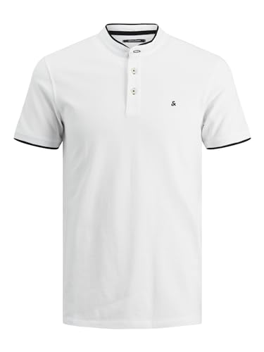 65% DESCUENTO JACK & JONES Jjepaulos Mao Polo SS Camisa, Blanco, L para Hombre