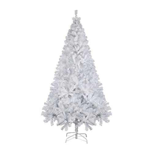 SALCAR Arbol de Navidad Blanco Artificial 180 cm, Árbol de Navidad Nevado con Guantes y 735 Puntas de Rama Soporte de Metal, Montaje Rápido, Ignífugo, Abeto