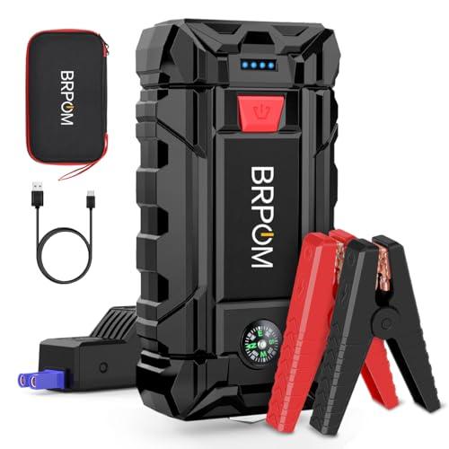 OFERTÓN SUPREMO 75% DESCUENTO BRPOM Arrancador de batería de Coche, 2000 A, 21800 mAh, arrancador de Emergencia para Coche/Moto, (Motores de hasta 8,0 L, Gas o 6,5 L, diésel), Linterna LED, Puerto USB para Smartphone (2000 A)