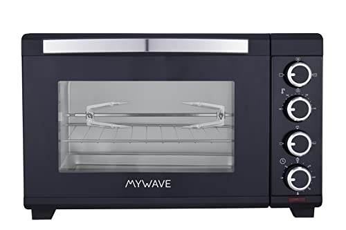 30% DESCUENTO MyWave Horno Convección De Sobremesa MWHOR 48L 2000 W 48 Litros Rotisserie Incluye Parrilla y Bandeja Para Hornear Color Negro…