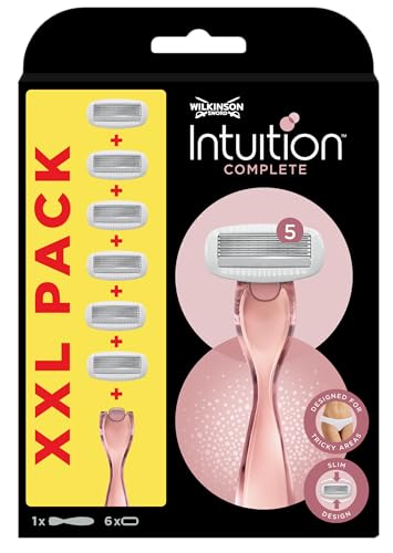 33% DESCUENTO Wilkinson Sword Intuition Complete   Pack XXL   Maquinilla de Afeitar de Mujer, Incluye 6 Recambios de 5 Hojas de la Gama Intuition, Apta para Todas las Zonas, Diseño Slim