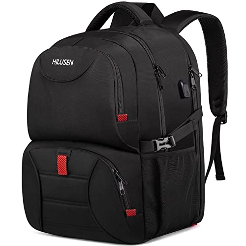 Mochila Hombre Grande 50L, para Ordenador Portatil 17 Pulgadas, Impermeable, Almuerzo para Trabajo con Puerto USB, Antirrobo del Negocio Diario Viaje Escolares   Negro