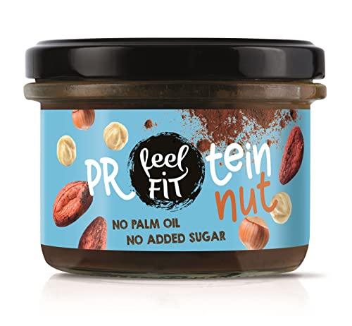 Feel FIT PROTEIN NUT Proteína de nuez cacao avellana para untar, sin azúcar añadido, sin aceite de palma, crema proteica 17%, (6 x 200g)