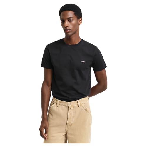 46% DESCUENTO GANT Slim Shield SS T Shirt Camiseta Ajuste Fino, Black, 3XL para Hombre
