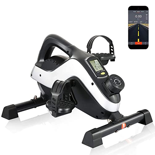 ANCHEER Minibicicleta Pedalier portátil de 8 niveles de resistencia magnética, bicicleta de ejercicio con monitor LCD para ejercitar piernas/brazo hogar y oficina