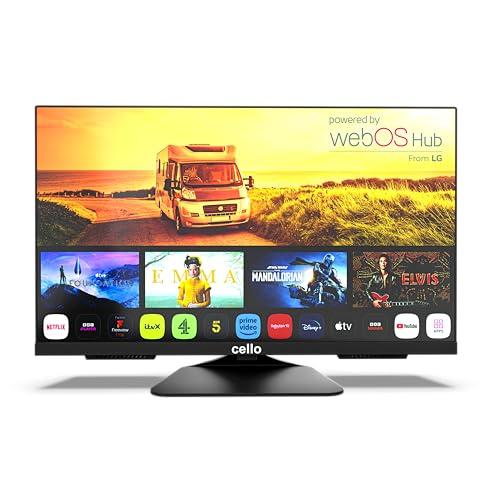 OFERTÓN SUPREMO 76% DESCUENTO Cello Televisor Inteligente para Camping 24 Pulgadas y 12 voltios: con LG WebOS, Triple sintonizador, Bluetooth, Disney+, Netflix, Apple TV+ y Prime; Equipado con Puertos HDMI, óptico, RF y USB
