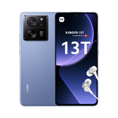 XIAOMI 13T   Smartphone de 8+256GB, Cámara Leica, Pantalla 6.67″ AMOLED CrystalRes 1,5K+144Hz, Mediatek Dimensity 8200 Ultra, Carga Turbo 67W, 5000mAh, Azul Alpino (Versión ES)