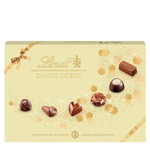 DESCUENTAZO 53% DESCUENTO Lindt Dulces Deseos Caja de bombones de chocolate surtidos, chocolate con leche, chocolate negro, chocolate blanco, bombones para regalar, caja de bombones, 337 g