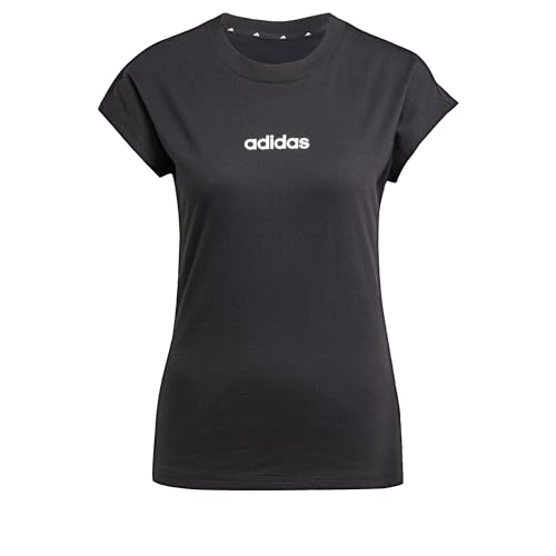 40% DESCUENTO Adidas Donna Essentials Linear Cotton T Shirt, Black/White, L