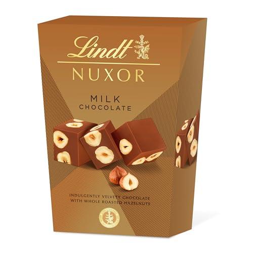 DESCUENTAZO 53% DESCUENTO Lindt Nuxor bombones Chocolate con Leche y avellanas, chocolate Lindt, chocolate con frutos secos, cremoso, crujiente, bombones para regalar, 150 g