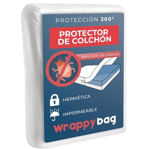 30% DESCUENTO WRAPPYBAG Funda Impermeable para Colchón Anti Chinches & Ácaros – Funda Protectora sin Tratamiento Químico – para colchones de 90×190 – Disponibles en 15 Tamaños y Alturas