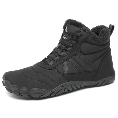 38% DESCUENTO Mishansha Barefoot Botas Hombre Invierno Botines Mujer Invierno Botas de Nieve Cálido Zapatos Nieve Barefoot Zapatillas Antideslizante Botas de Trekking Negro EU Gr.42