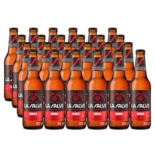 La Salve Munich Cerveza Tostada, Genuina y Refrescante, Pack 24 Botellas x 33 cl, 6.2% Alcohol