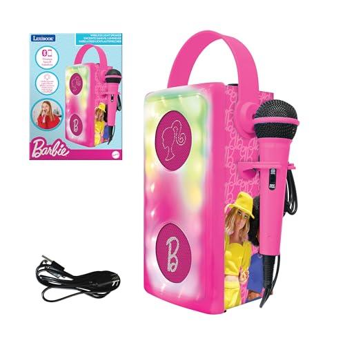 OFERTÓN SUPREMO 77% DESCUENTO LEXIBOOK, Barbie, Altavoz Bluetooth® inalámbrico con luz y micrófono, Efectos de luz Multicolor, Puerto para Tarjeta SD/TF, Batería Recargable, Rosa, BTP185BBZ