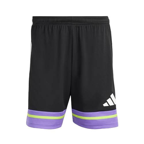 40% DESCUENTO Adidas Hombre SQUADRA25 Short, Black/Purple Rush/Semi Solar Slime, M