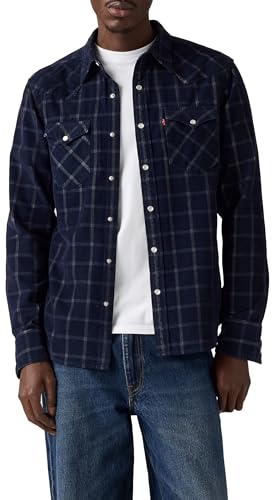 30% DESCUENTO Levi’s Barstow Western Standard Camisa Abotonada, Dory Indigo Cord, M Hombres