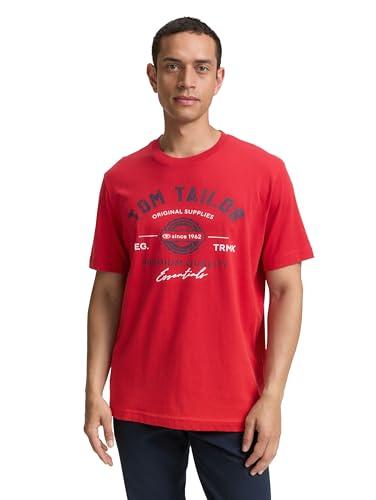 38% DESCUENTO TOM TAILOR Camiseta para Hombre con Logotipo Estampado de algodón, 12830   Samba Red, M
