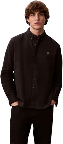 51% DESCUENTO Calvin Klein Camisa Hombre Solid Oxford Classich Shirt Camisa informal, Negro (Black), XL