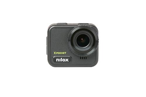Nilox XPOCKET Action CAM, Cámara Deportiva Compacta 4k a 30fps, Pantalla LCD de 2.1’’, Conexión WiFi, Batería 1050mAh, Sumergible hasta 21m Sin Funda