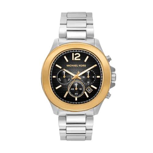 48% DESCUENTO Michael Kors Reloj Sage para Hombre, Movimiento cronógrafo de Cuarzo de 44 mm con Correa de Acero Inoxidable, 44 mm, Tono Plateado y Negro