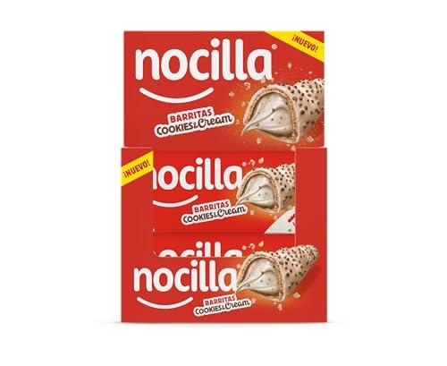 Nocilla, Barritas, Cookies&Cream, Con Crema de Leche y Avellanas y Trocitos de Galleta de Cacao, Sin Aceite de Palma   Pack de 18 Unidades  774g