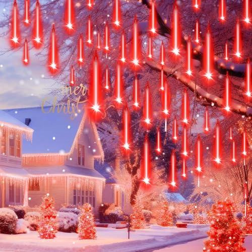 OFERTÓN SUPREMO 70% DESCUENTO Auniq LED de Meteoros Lluvia Luces Guirnalda, Luces de Lluvia de Meteoros 30cm 10 Tubos 240 LEDs Cadena de Luce de Hadas IP65 Impermeable Luz decorativa de Navidad con 5m de plomo para Fiesta Navidad