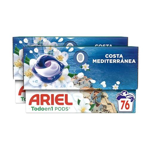 35% DESCUENTO Ariel Todo en 1 PODS Brisa Marina Y Jazmín, Detergente Líquido Para Lavadora en Cápsulas, 76 Lavados, Edición Limitada Costa Mediterránea