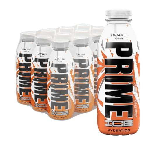 BUENA OFERTA 29% DESCUENTO PRIME Hydration Ice Orange, bebidas deportivas, con electrolitos mejorados para una hidratación óptima, 250 mg de BCAA, vitamina B, antioxidantes, bajo contenido en azúcar, 16,9 fl oz, paquete de 12