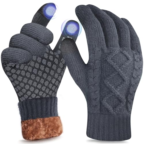 35% DESCUENTO Origem Guantes Invierno Hombre termicos Mujer Guante Doble forro polar Lana Material de Punto tactiles, Guantes Estampados Bici Correr Aire Libre para Frio Conducir Deporte Dar Regalos