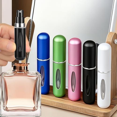 6 atomizadores de perfume de viaje recargables, mini botellas vacías pequeñas, actividades al aire libre y negocios, 5 ml