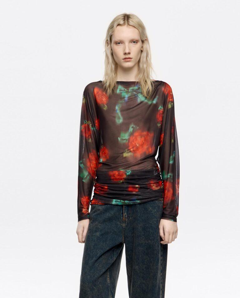 Camiseta de mujer tul fruncida Ribbon Roses · Bimba y Lola · El Corte Inglés