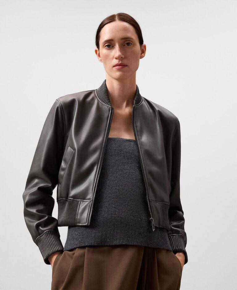 Cazadora de mujer tipo Bomber Piel No Piel · Adolfo Dominguez · El Corte Inglés