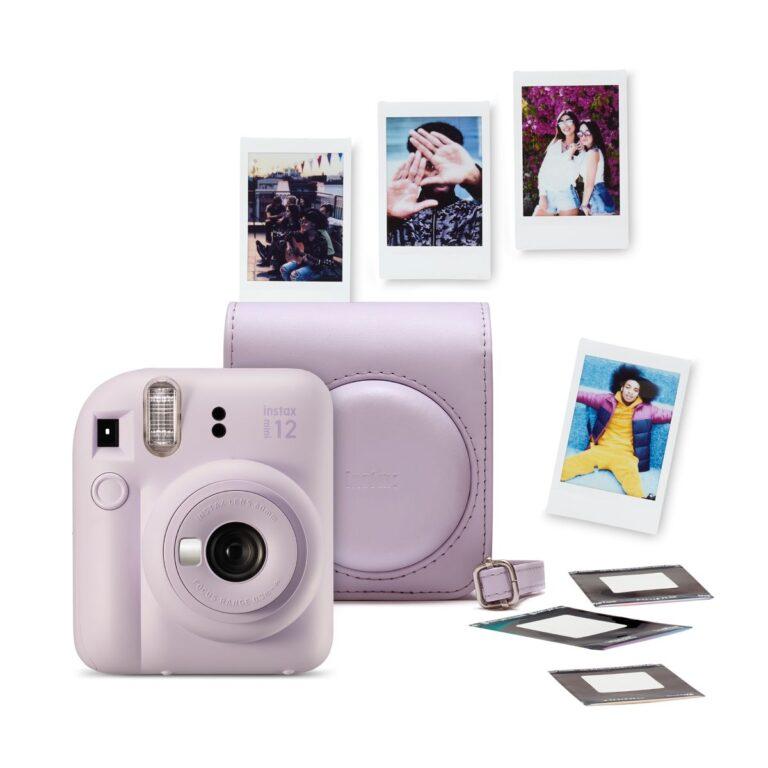 Kit de Cámara instantánea Fujifilm instax mini 12 con funda, carga 10 fotos y 50 adhesivos de doble cara (Reacondicionado Grado B) · Fujifilm · El Corte Inglés