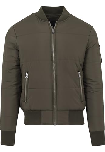 59% DESCUENTO Urban Classics Basic Quilt Bomber Jacket Chaqueta, Verde (Olive 176), XL para Hombre