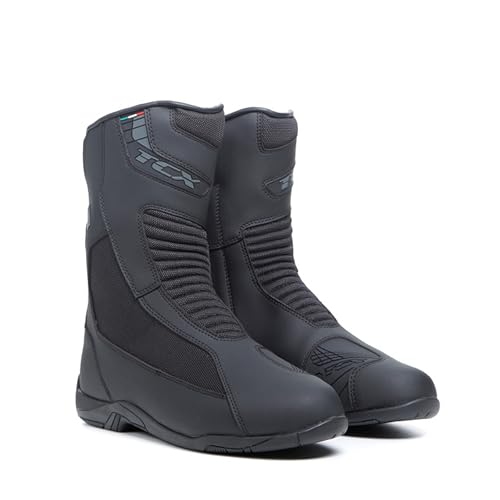 TCX Explorer 4 Gore Tex, bota de turismo para hombre con membrana Gore Tex impermeable y transpirable, parte superior de microfibra, cierre lateral con cremallera elástica y velcro, negro